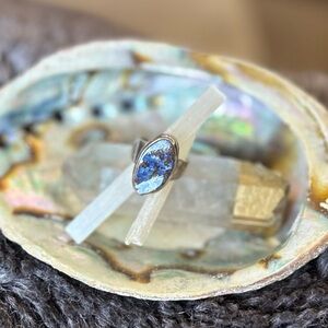 Australian Boulder Opal Sterling Silver Ring, size 9